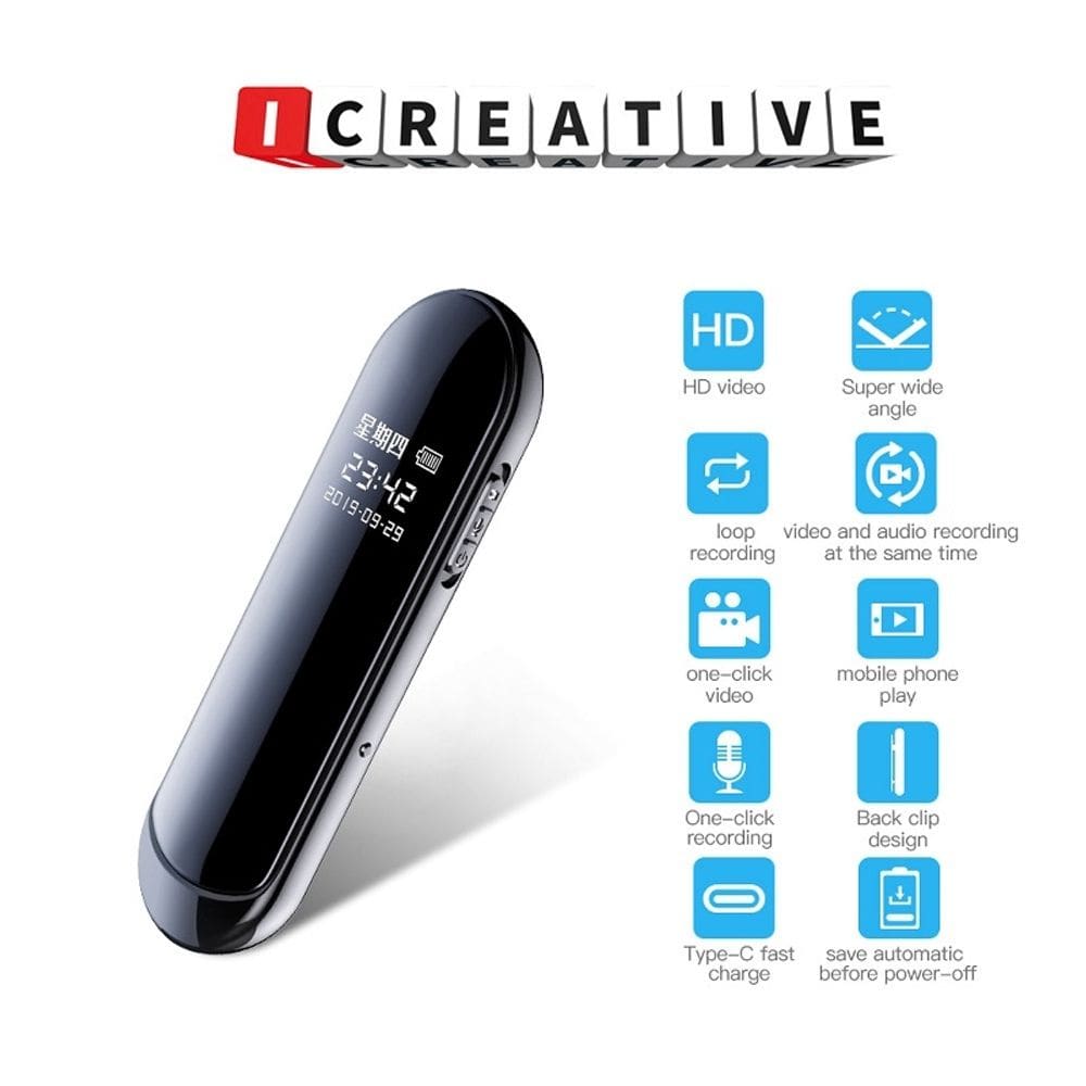160 graus 1080p 256GB Smart HD Video Pen