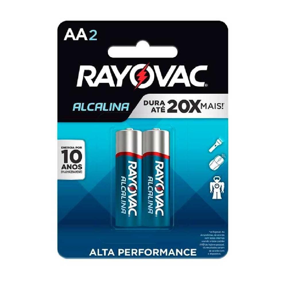 Pilha Alcalina Aa2 Rayovac Cartela Com 02 Unidades - UN / 2 [F108]