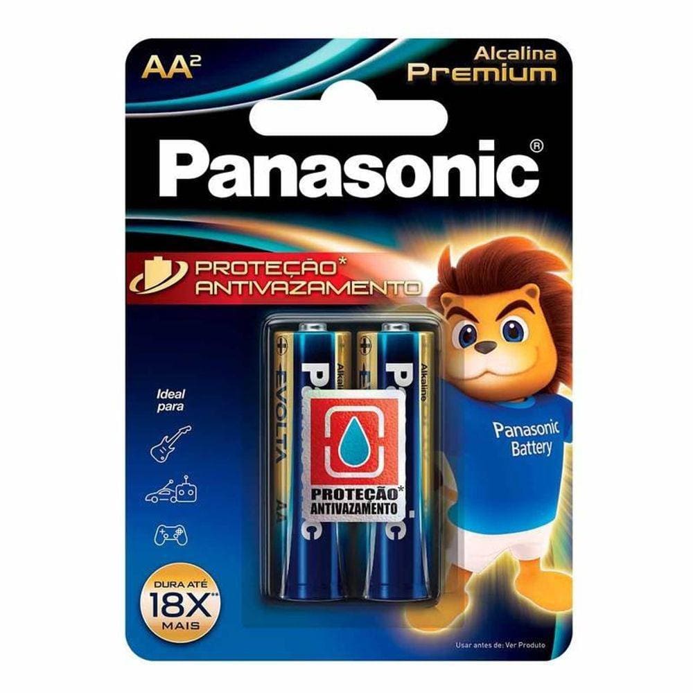 Pilha Alcalina Premium Panasonic Aa Pequena 02 Unidades Lr6egr/2b96 - Pç / 2 [F108]