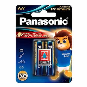 Pilha Alcalina Premium Panasonic Aa Pequena 02 Unidades Lr6egr/2b96 - Pç / 2 [F108]
