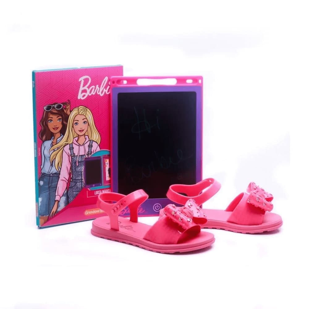 Sandália Grendene Barbie Creative Rosa Escuro Ajustável Lousa Interativa