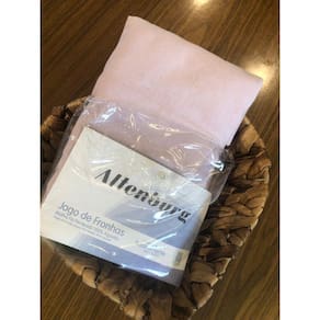 Jogo Fronha 2Pc Malha 100% Algodao - Rose Natural