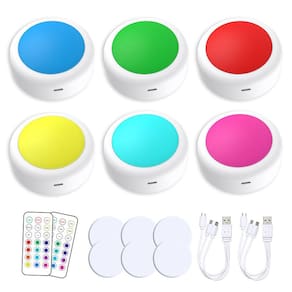 Puck Light USB recarregável RGBW para lâmpada de gabinete