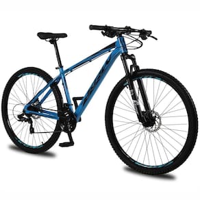 Bicicleta aro 29 KRW Alumínio 24 Vel Shimano Alivio Freio Hidráulico Suspensão C/ Trava de ombro e Cassete KR12