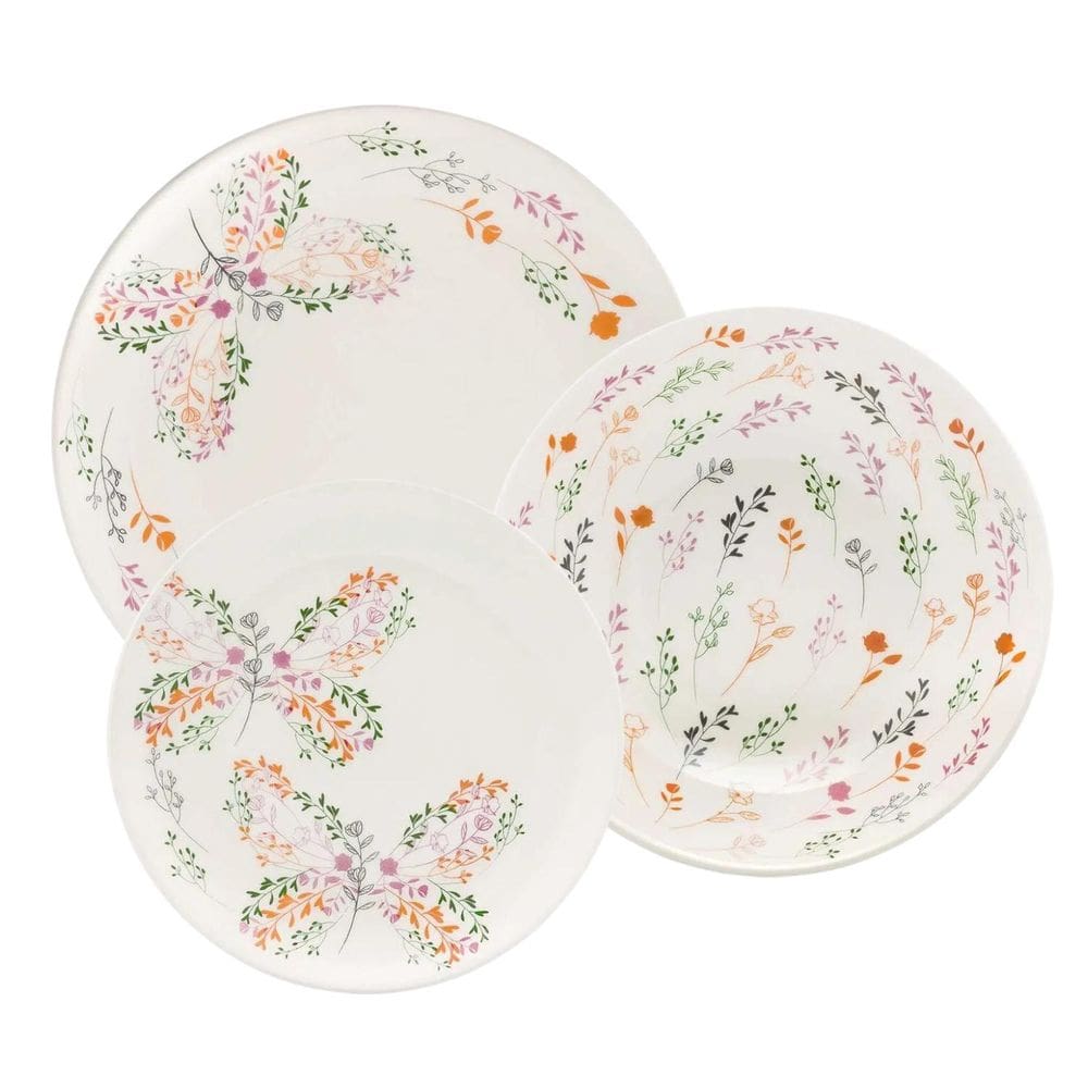 Jogo De Pratos Kit 12 Peças Oxford Cerâmica Jardim Secreto