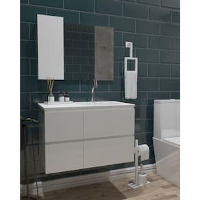 Gabinete de Banheiro Sisco 80cm Venturi Branco