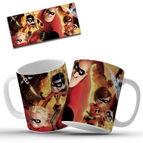 Caneca Personalizada Os Incríveis Em Cerâmica 325ml