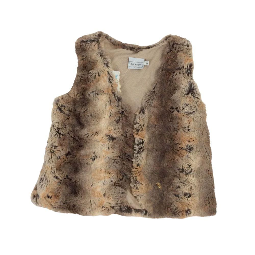 Colete Pele Fem Noruega Marrom