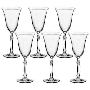 Taça De Cristal Bohemia Para Vinho 350Ml Parus 6 Peças