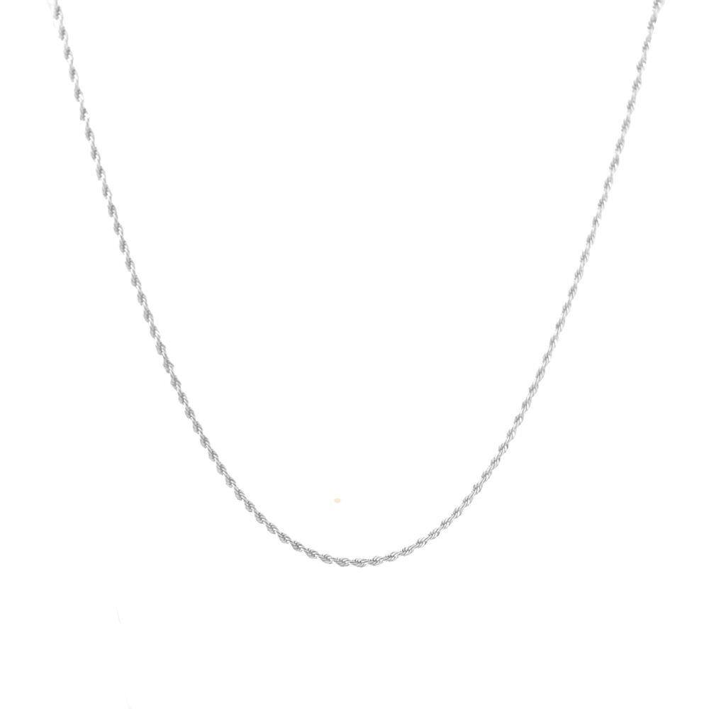 Colar Cordão Baiano 40 cm Banhado a Prata