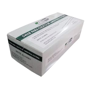 Swab Coleta Estéril | Haste Alumínio | 100 Unidades