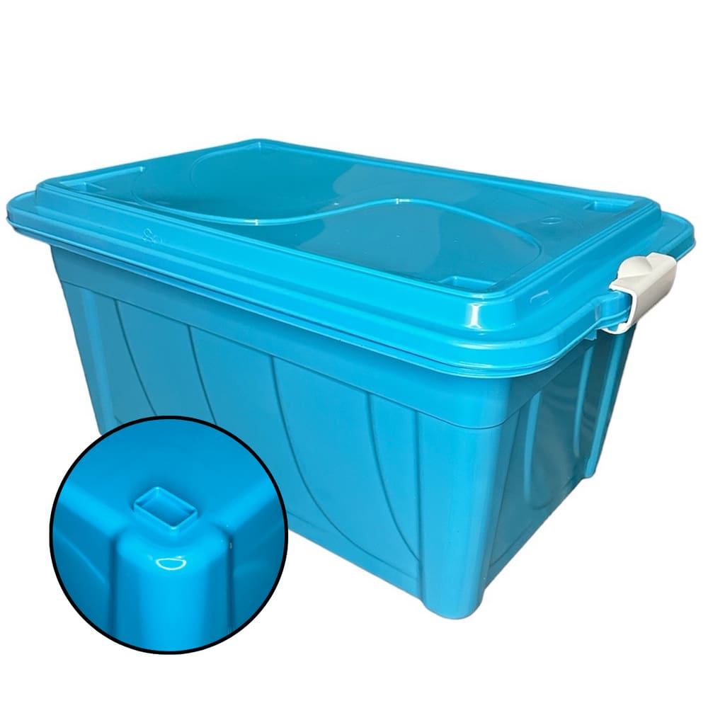 あおぞら Caixa Organizadora Azul 60 Litros Multiuso | Casas Bahia