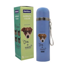 Garrafa Color Estampa Pet Inox 480Ml - Azul