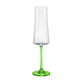 Taça Cristal Bohemia Para Champanhe 210Ml Verde Xtra 1 Peça