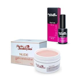 Kit Gel Led Uv Autonivelante Nude 24G + Top Coat Brilho 10G