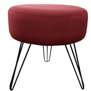 Puff Decorativos Sala Quarto Tunísia Veludo Bordo Base Preta Speciale Home Bordo E Preto