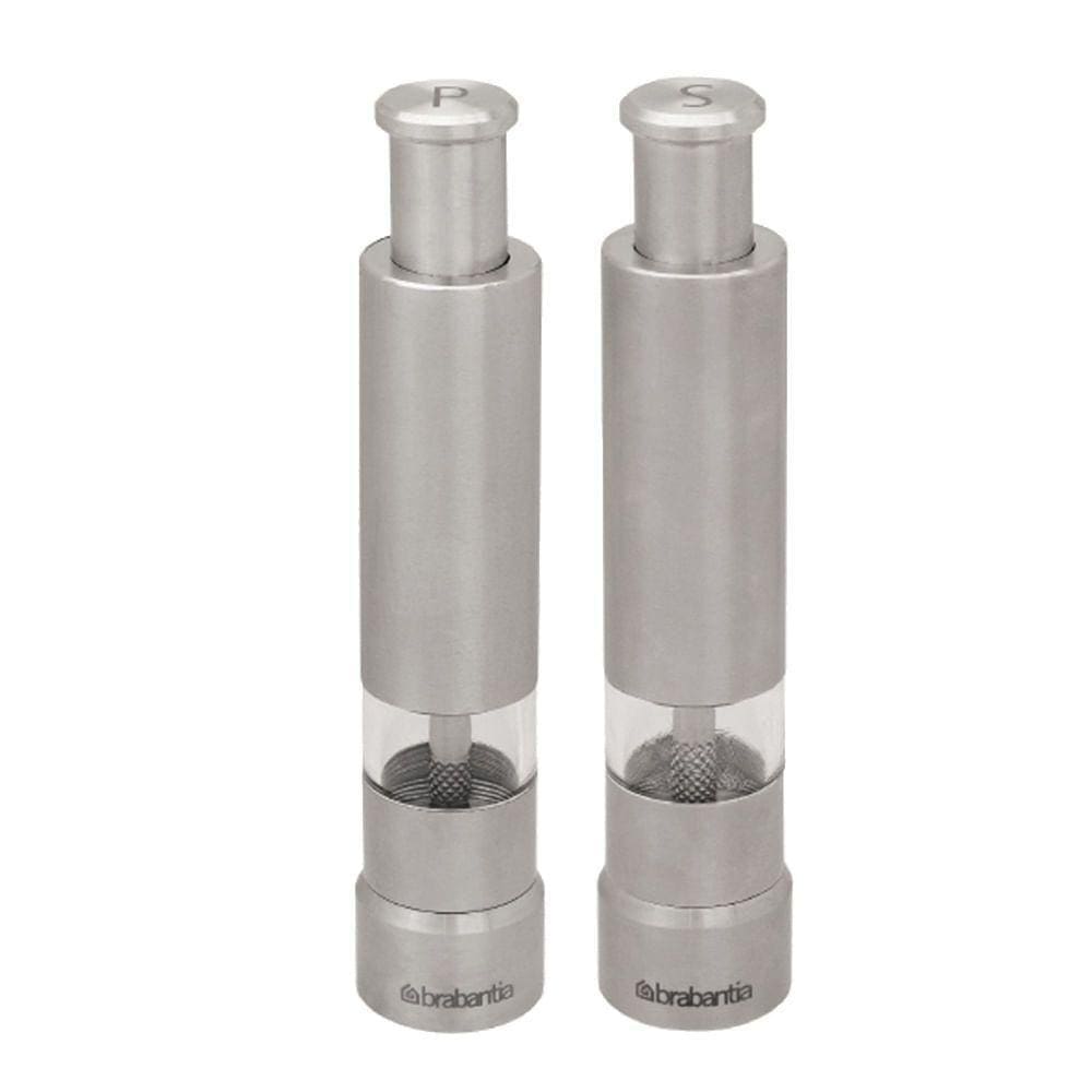 Conjunto De 2 Moedores Para Sal E Pimenta Em Aço Inox 14 Cm Get Together Brabantia