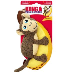 Pelucia Kong Pull-a-Partz Pals Macaco Brinquedo Sonoro 2 em 1 Para Cães Médio
