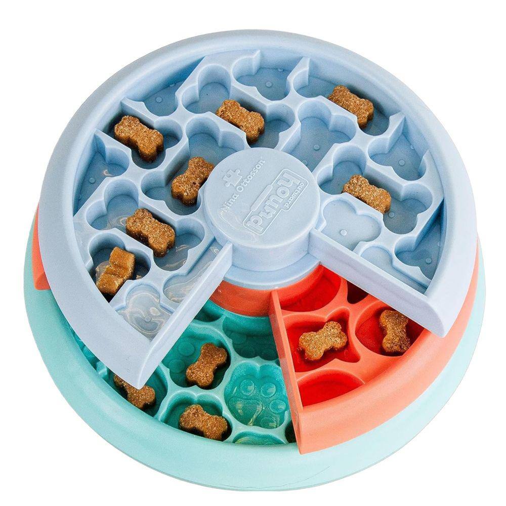 Comedouro Lento Lickin` Layers Nina Ottosson Outward Hound jogo interativo de quebra-cabeça e alimentador para filhotes
