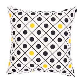 Almofada Vizapi 44x44cm Monaco Preta Branca e Dourado