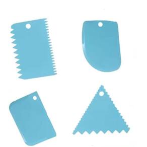 Kit 4Pçs Raspadores De Bolo Plástico Confeitaria Decoração