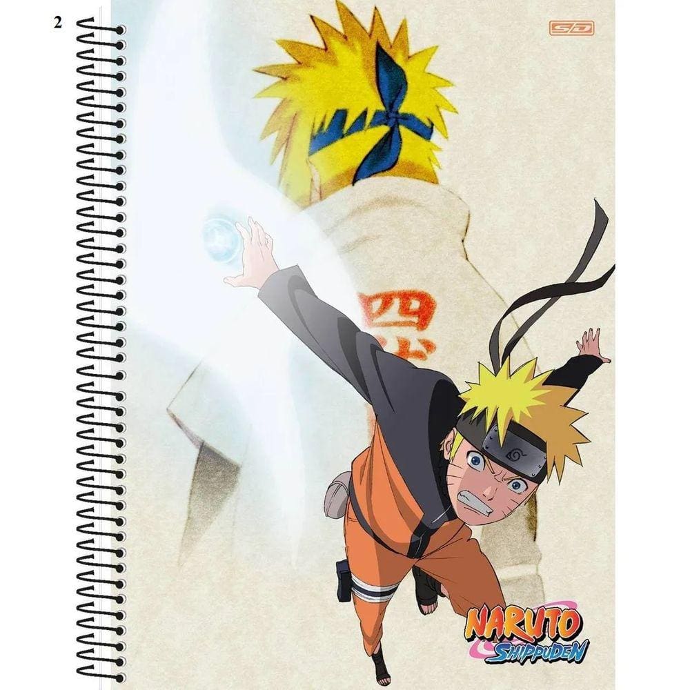 Caderno Escolar Espiral Universitário Anime Naruto Capa Dura 1 Matéria 80 Folhas - São Domingos