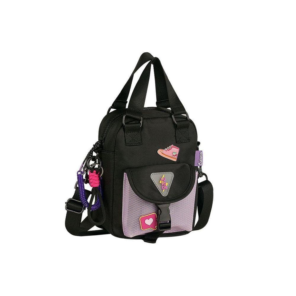 Bolsa Transversal Preta Luluca Oficial Nylon Shoulder Bag