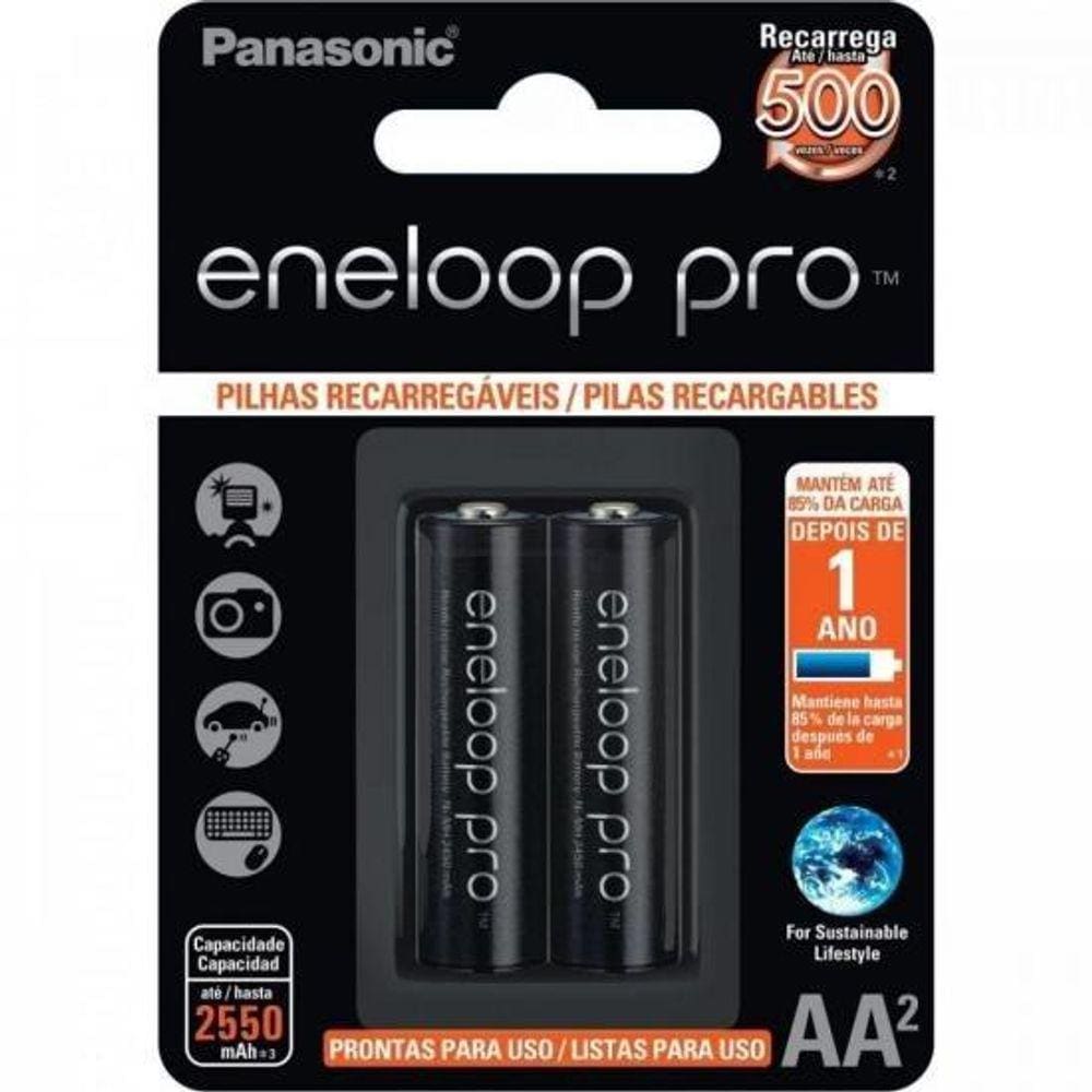 Pilha Recarregável 1,2V AA 2550mAh Eneloop Pro (C/2 Pilhas) Panasonic - CAR / 2 [F002]