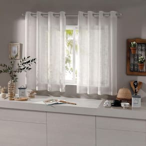 Cortina Cozinha Linhão 2,60x1,20 Branco - Bella Janela