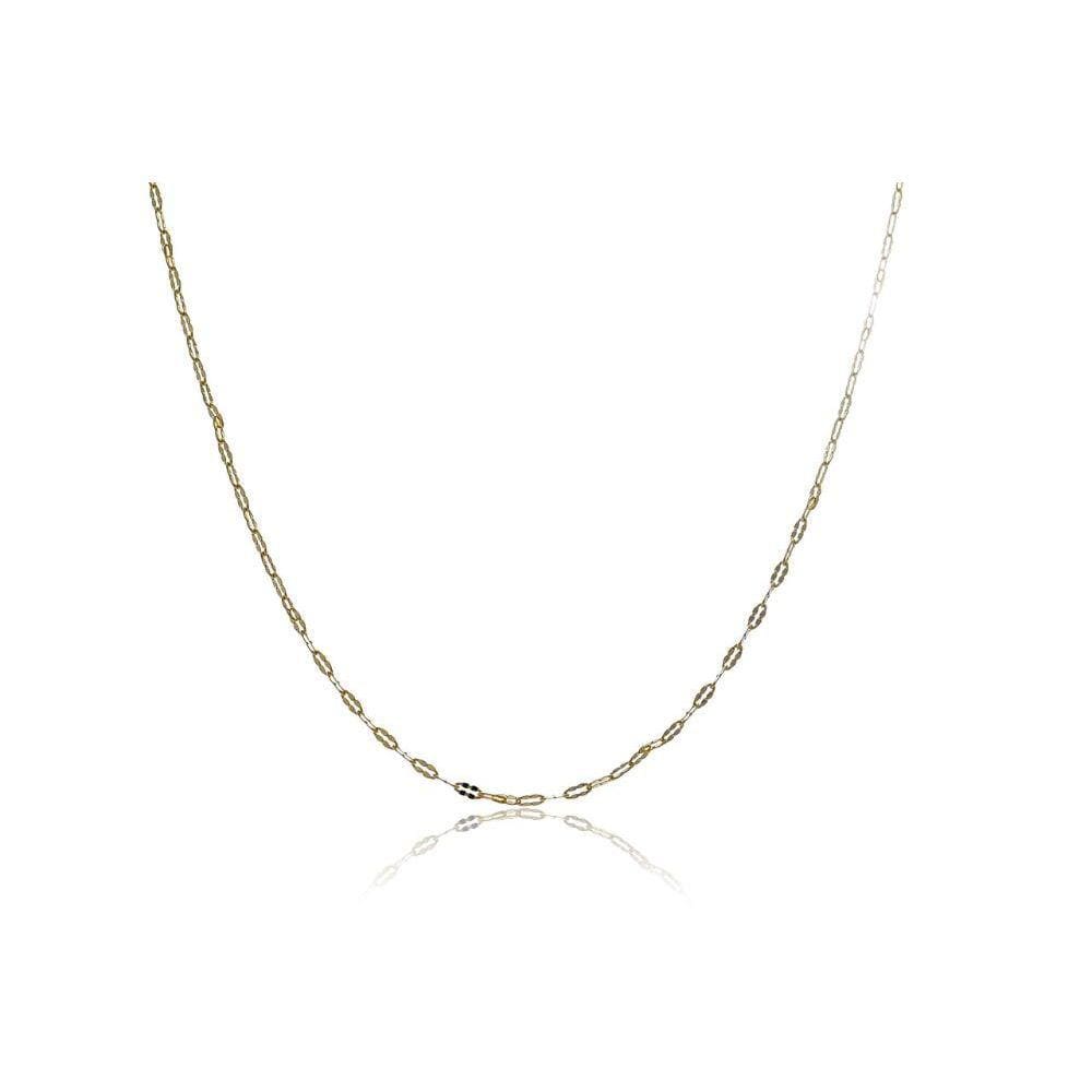 Colar Cumprido Com Mini Elos Folheado Em Ouro 18k [F027]