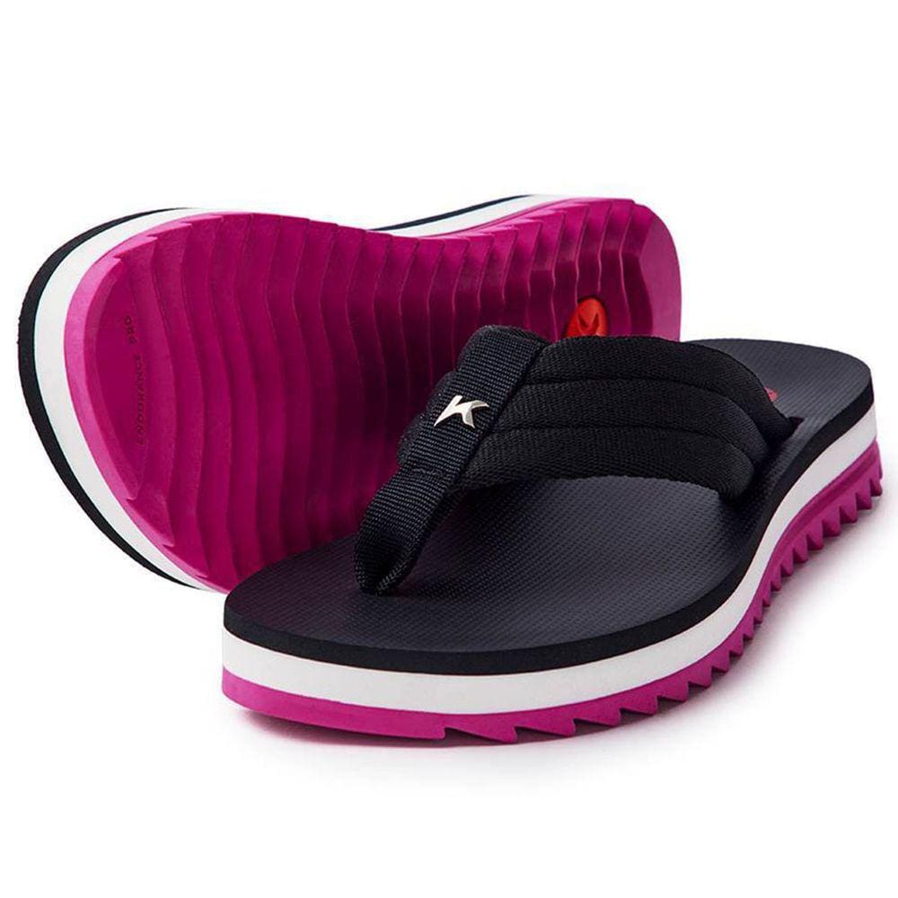 Chinelo Kenner Kyra Pro Comfy Feminino - Preto e Rosa
