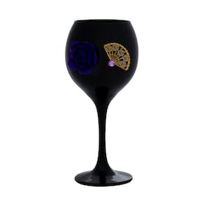 Taça Preta Pomba Gira Mulambo Rosa Leque 400ml 20cm Celebra