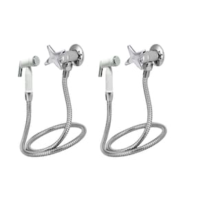 Kit 2 Duchas Higiênicas com Registro sem Derivação 1984 1/4 Volta ECO C23 Cromado Esteves VAB023CWG