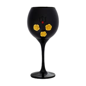 Taça Preta Pomba Gira 3 Rosas e Trid. Pr 400 ml 20cm Celebra
