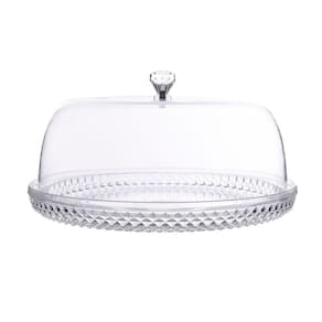Prato Para Bolo Com Tampa Em Acrílico 33cm Diamond Kenya