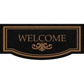 Tapete de entrada Vinil Formas Welcome Preto 30CM X 70CM