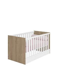 Berço Mini Cama Doce Sonho Carvalho/Branco 1344 - Qmovi