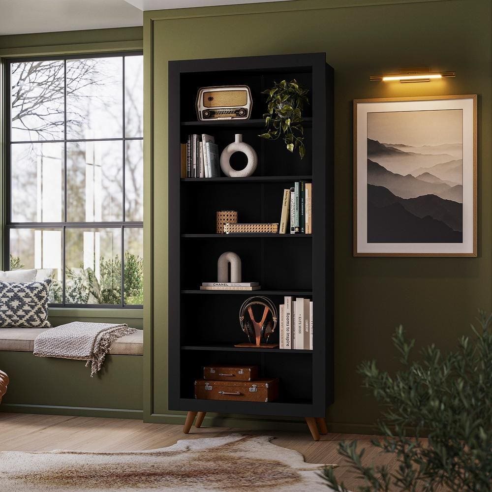 Livreiro Retrô Preto Fosco 4430 - Qmovi