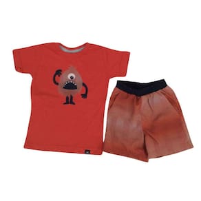 Conjunto Vrasalon Masc Bermuda Tactel Vermelho