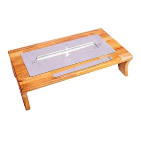Lareira de Mesa Portátil Ecológica Inox a Álcool 39x16,5x6cm