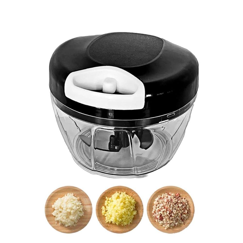 Mini Processador Alimentos Manual Triturador 3 Laminas 500Ml