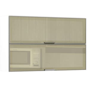 Armário Perola Basculante Duplo 120 cm 2 Portas com Vidro Reflecta Luciane