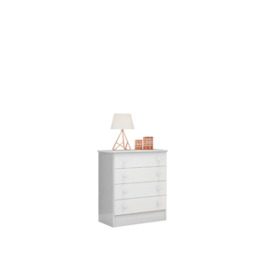 Cômoda 4 Gav. Doce Sonho Branco 777 - Qmovi