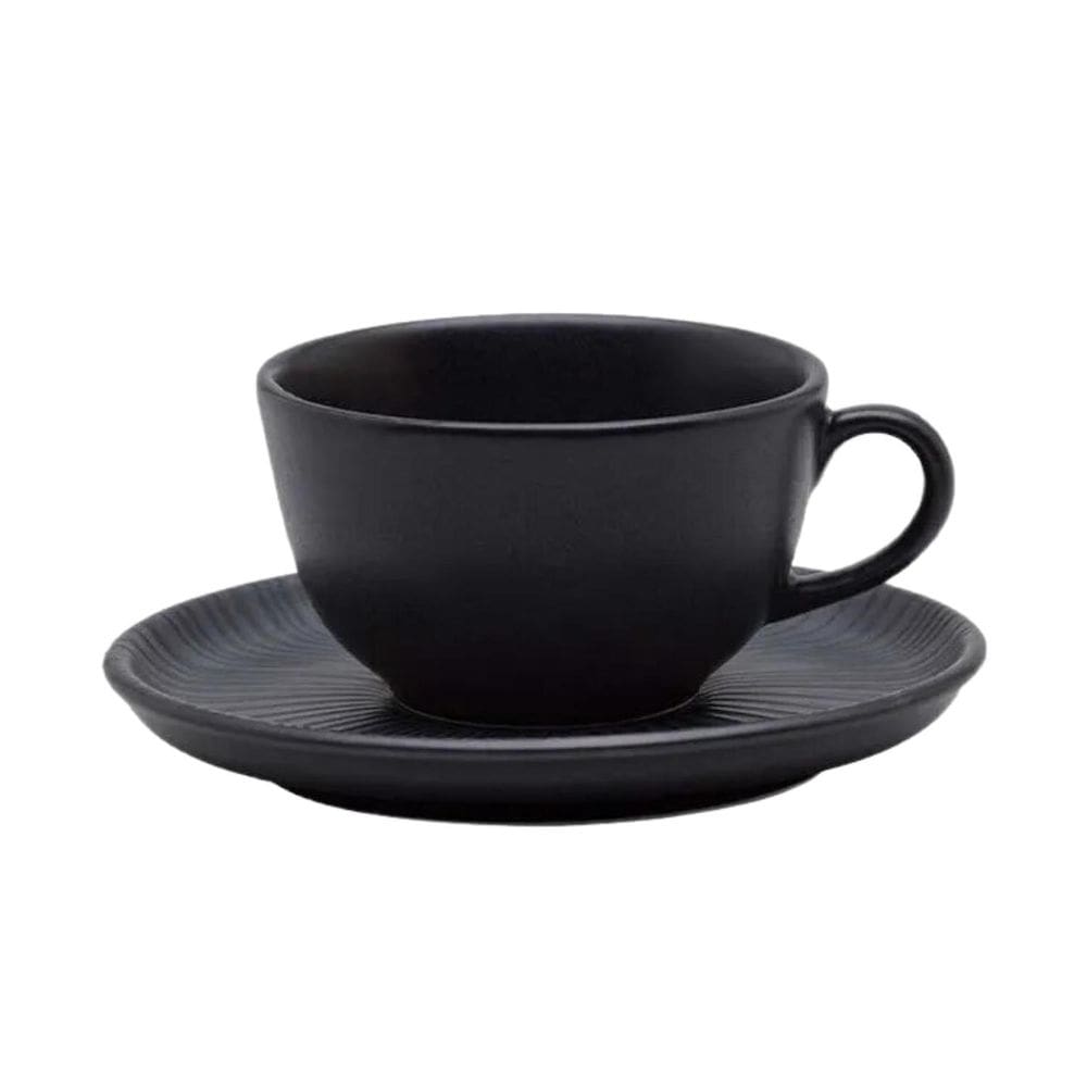 Xicara De Chá Café Pires Cerâmica 200Ml Preta Oxford Ônix