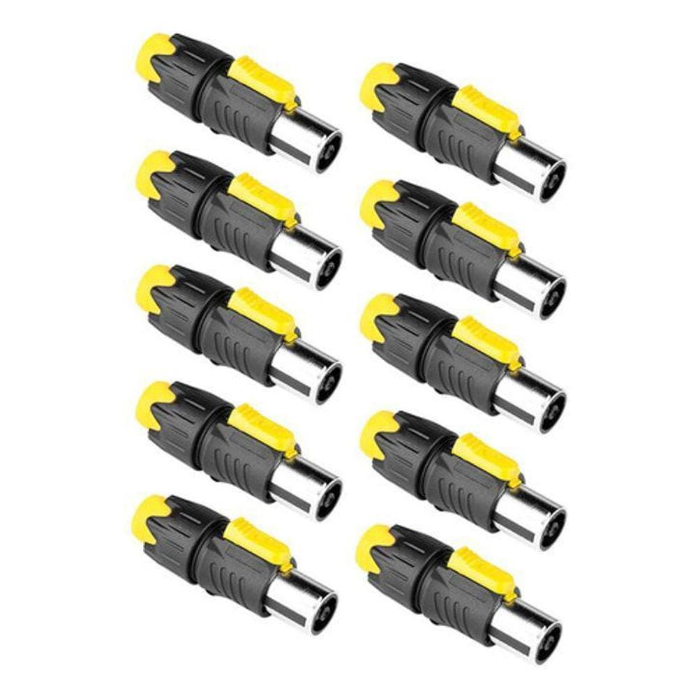 10 Conector Speakon Macho Linha 4 Vias Metálico Com Trava