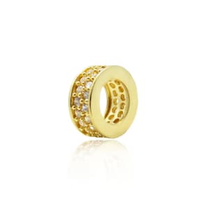 Pingente Separador Pneu 7Mm Com Zircônia Em Ouro 18K