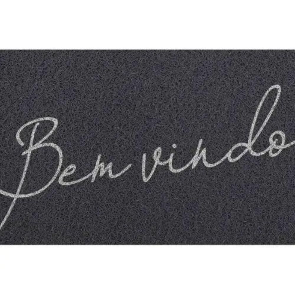 Tapete de Entrada Vinil Light 2.0 Bem Vindo Cinza 40CM X 60CM