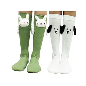 Meias Divertidas 3D Bichinhos Com Bracinhos Infantil Juvenil Modelo Feminino: Kit Com 2 Pares