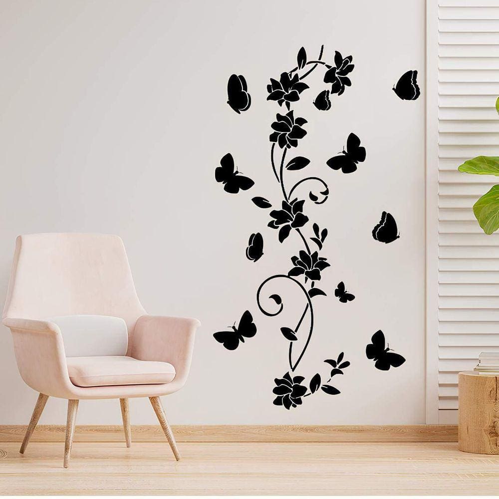 Adesivo De Parede Floral E Arabescos Mod01