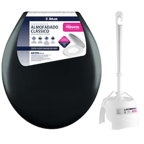 Assento Sanitário Almofadado +Escova Sanitária Redonda Vaso